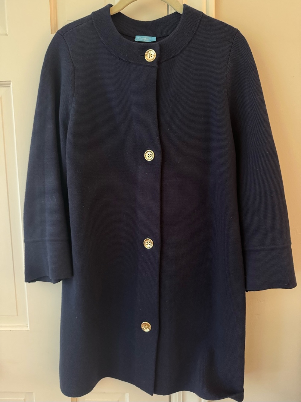 J. McLaughlin Navy Blue Long Coatigan
